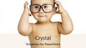  Presentation with funny - Presentation theme with funny kid shirtless wearing glasses background and a  colored foreground