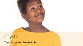  Presentation with afro - Amazing slide deck having funny-kid-with-afro-hair backdrop and a yellow colored foreground