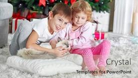  Presentation with christmas kids - Amazing presentation theme having  backdrop and a  colored foreground