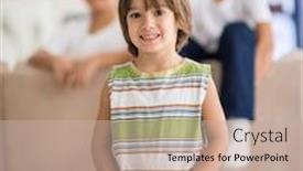  Presentation with eyes kids - Presentation with funny kids with silly glasses on eyes at home background and a mint green colored foreground