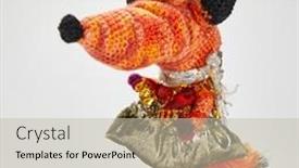  Presentation with fox - Slide deck featuring funny-knitted-red-fox-toy background and a mint green colored foreground