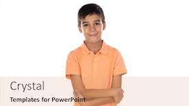  Presentation with black child - Theme consisting of funny-latin-small-child background and a coral colored foreground