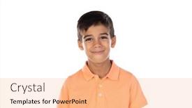  Presentation with black child - PPT layouts having funny-latin-small-child background and a coral colored foreground