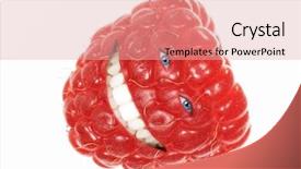  Presentation with funny - Slide deck with funny-laughing-raspberry-isolated-over background and a lemonade colored foreground