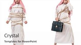 Presentation with rope - Amazing presentation having funny law - arab man tied up backdrop and a  colored foreground