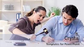  Presentation with marriage law - Presentation having funny law - young family in marriage divorce background and a light blue colored foreground