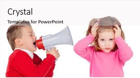  Presentation with sister - Amazing slide deck having funny little boy talking backdrop and a white colored foreground