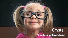  Presentation with funny - Colorful slides enhanced with absurd - funny little girl in funny backdrop and a tawny brown colored foreground