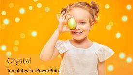  Presentation with happy holiday - Presentation theme with funny-little-girl-is-posing background and a yellow colored foreground