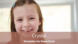  Presentation with funny - Theme enhanced with funny-little-girl-without-tooth background and a coral colored foreground