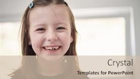  Presentation with funny - Beautiful theme featuring funny-little-girl-without-tooth backdrop and a soft green colored foreground