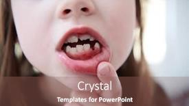  Presentation with funny - Cool new theme with funny-little-girl-without-tooth backdrop and a tawny brown colored foreground