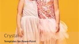  Presentation with imagination - Presentation design consisting of funny-little-girls-dressed background and a yellow colored foreground