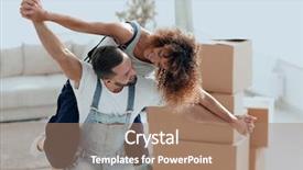  Presentation with married couple hearts - Beautiful presentation theme featuring funny loan - happy married couple backdrop and a  colored foreground