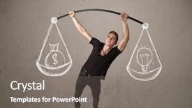  Presentation with strong - Beautiful slides featuring funny loan - strong muscular man trying backdrop and a  colored foreground