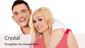  Presentation with electricity love - Presentation theme consisting of funny love couple making stupid background and a  colored foreground