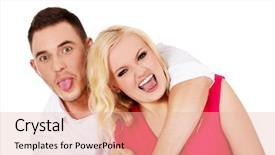  Presentation with loving hearts love heart candy - Slide set having funny love couple making stupid background and a lemonade colored foreground