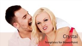  Presentation with electricity love - PPT layouts featuring funny love couple making stupid background and a coral colored foreground