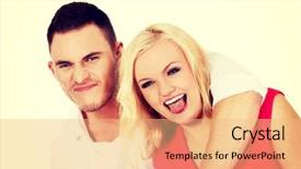  Presentation with love charge - Presentation having funny love couple making stupid background and a coral colored foreground