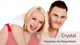  Presentation with loving hearts love heart candy - Colorful theme enhanced with funny love couple making stupid backdrop and a lemonade colored foreground