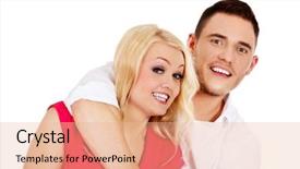  Presentation with love - Amazing PPT theme having funny love couple making stupid backdrop and a lemonade colored foreground