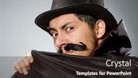  Presentation with magician - Slide deck enhanced with funny-magician-man-wearing-tophat background and a wine colored foreground