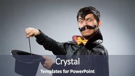  Presentation with magician - Cool new presentation with wierd - funny magician man with wand backdrop and a ocean colored foreground