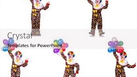  Presentation with clown - Amazing theme having funny male clown isolated on white backdrop and a lemonade colored foreground