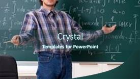  Presentation with math teacher - PPT theme consisting of funny-male-math-teacher background and a ocean colored foreground
