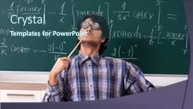  Presentation with math teacher - Theme having funny-male-math-teacher background and a ocean colored foreground