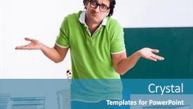  Presentation with skeleton - Presentation theme enhanced with funny-male-student background and a teal colored foreground