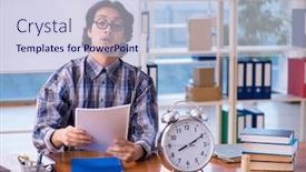  Presentation with whiteboard - Colorful presentation theme enhanced with funny-male-teacher-in-front backdrop and a sky blue colored foreground