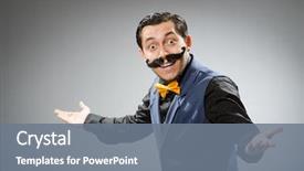  Presentation with dark - Theme having funny man against dark background background and a gray colored foreground