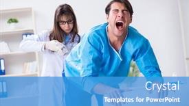  Presentation with ready - Amazing PPT layouts having funny-man-getting-ready backdrop and a teal colored foreground