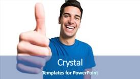  Presentation with giving - Presentation theme enhanced with funny man giving thumbs background and a ocean colored foreground