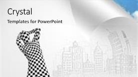  Presentation with body - Cool new slide set with funny-man-in-body-suit backdrop and a white colored foreground