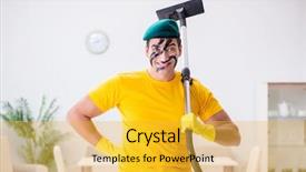  Presentation with military drons - Amazing PPT theme having funny man in military style backdrop and a yellow colored foreground