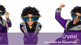  Presentation with urine of funny - Audience pleasing presentation theme consisting of funny man in velvet costume backdrop and a  colored foreground