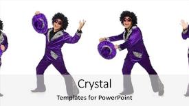 Presentation with costume - PPT theme featuring funny man in velvet costume background and a  colored foreground