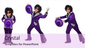  Presentation with costume - Cool new PPT theme with funny man in velvet costume backdrop and a  colored foreground