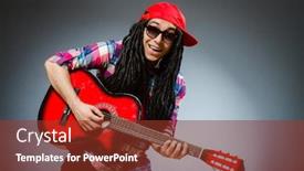  Presentation with guitar - Audience pleasing PPT layouts consisting of funny-man-playing-guitar and a  colored foreground