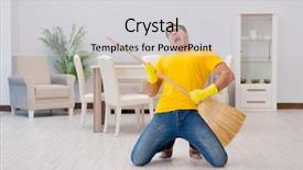  Presentation with funny - Audience pleasing presentation theme consisting of funny man playing virtual guitar backdrop and a light gray colored foreground