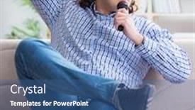  Presentation with funny - Presentation featuring funny-man-singing-songs background and a ocean colored foreground