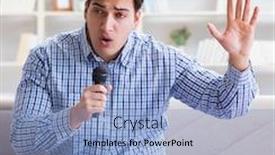  Presentation with funny - Colorful slides enhanced with funny-man-singing-songs backdrop and a light blue colored foreground