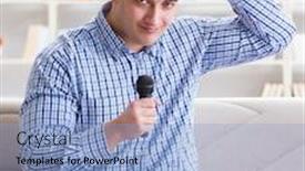  Presentation with funny - Beautiful presentation theme featuring funny-man-singing-songs backdrop and a light blue colored foreground