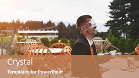  Presentation with medical infection - Slide set having funny-man-sitting-separated background and a coral colored foreground