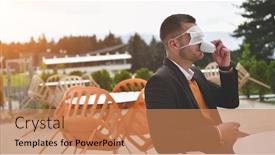  Presentation with medical infection - Presentation design enhanced with funny-man-sitting-separated background and a coral colored foreground