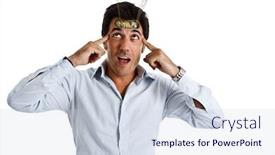  Presentation with mechanical - Cool new PPT layouts with funny man using his mechanical brain backdrop and a lemonade colored foreground