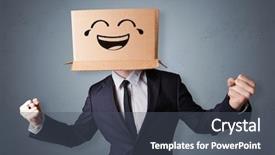  Presentation with skin anatomy face and head - Presentation theme enhanced with funny man wearing cardboard box background and a  colored foreground