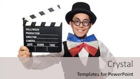  Presentation with funny - PPT layouts enhanced with funny-man-wearing-giant-bow background and a light gray colored foreground